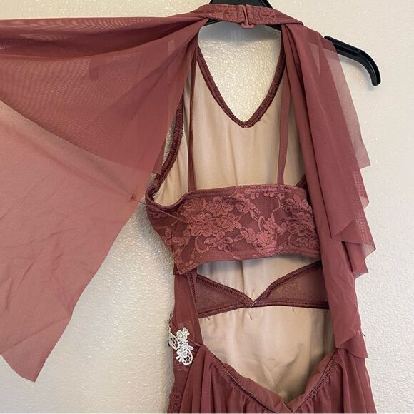 Weissman Elite dance costume mauve mesh lace Everybody Hurts SL12282 MA adult - Picture 4 of 11